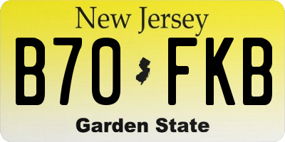 NJ license plate B70FKB