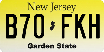 NJ license plate B70FKH