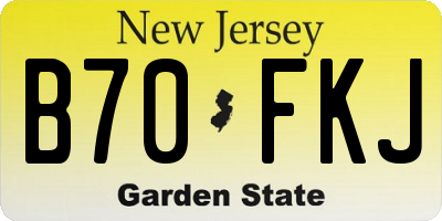 NJ license plate B70FKJ