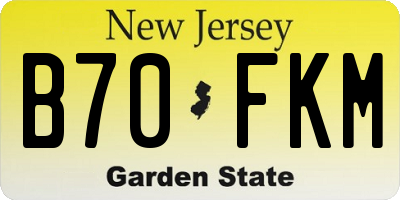 NJ license plate B70FKM