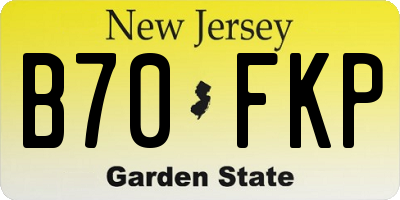 NJ license plate B70FKP