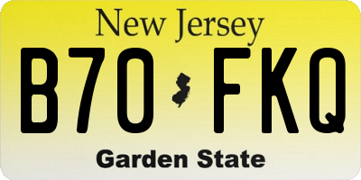 NJ license plate B70FKQ