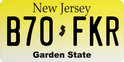 NJ license plate B70FKR
