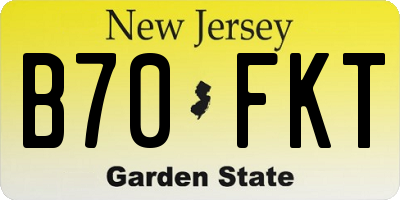 NJ license plate B70FKT