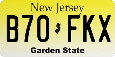 NJ license plate B70FKX