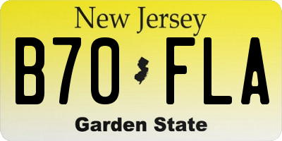 NJ license plate B70FLA