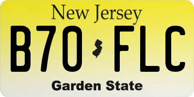 NJ license plate B70FLC