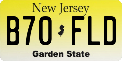 NJ license plate B70FLD