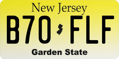 NJ license plate B70FLF