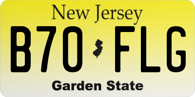 NJ license plate B70FLG