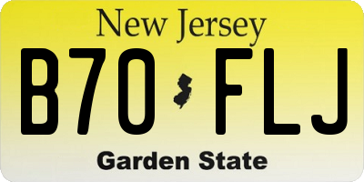 NJ license plate B70FLJ