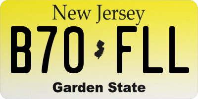 NJ license plate B70FLL