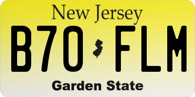 NJ license plate B70FLM