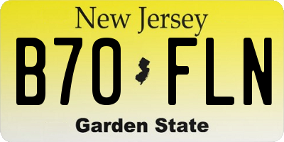 NJ license plate B70FLN