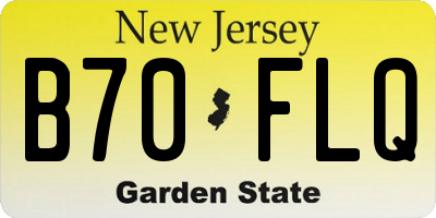 NJ license plate B70FLQ