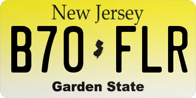 NJ license plate B70FLR