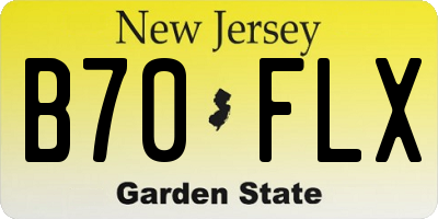 NJ license plate B70FLX