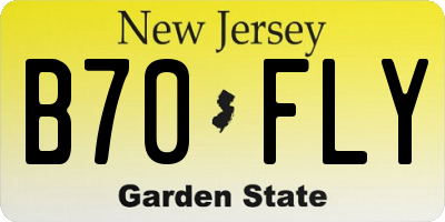 NJ license plate B70FLY