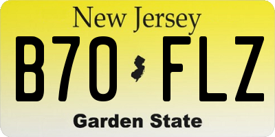 NJ license plate B70FLZ