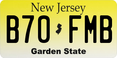 NJ license plate B70FMB