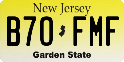 NJ license plate B70FMF