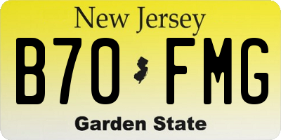 NJ license plate B70FMG