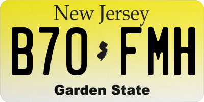 NJ license plate B70FMH
