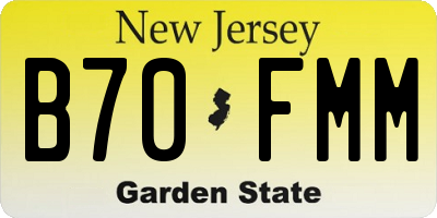 NJ license plate B70FMM