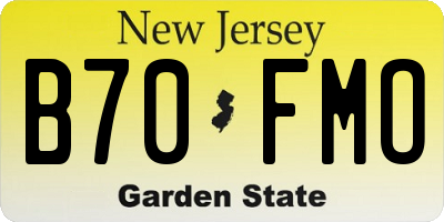 NJ license plate B70FMO