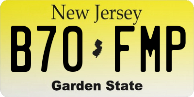 NJ license plate B70FMP