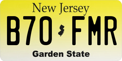 NJ license plate B70FMR