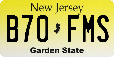 NJ license plate B70FMS