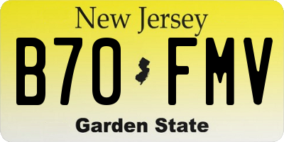 NJ license plate B70FMV