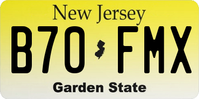 NJ license plate B70FMX
