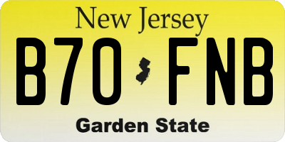 NJ license plate B70FNB