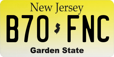 NJ license plate B70FNC