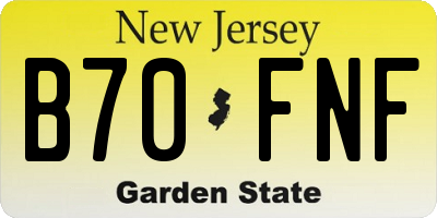 NJ license plate B70FNF