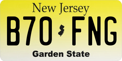 NJ license plate B70FNG