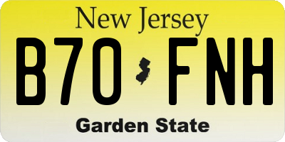 NJ license plate B70FNH