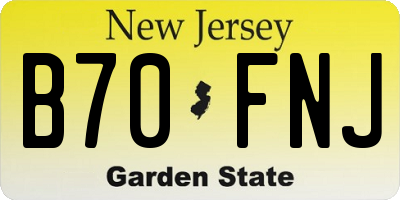 NJ license plate B70FNJ