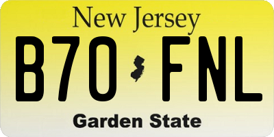 NJ license plate B70FNL