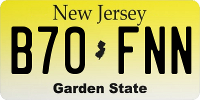 NJ license plate B70FNN