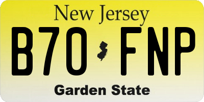 NJ license plate B70FNP