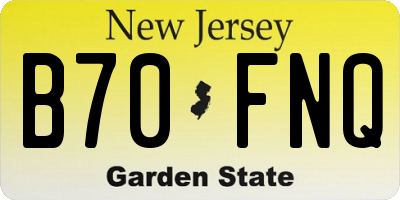 NJ license plate B70FNQ