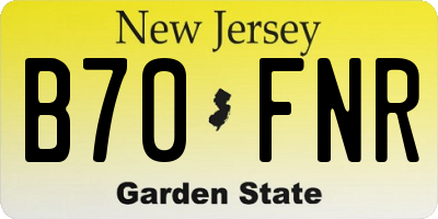 NJ license plate B70FNR