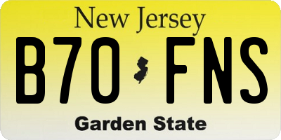 NJ license plate B70FNS