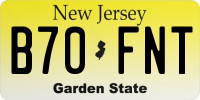 NJ license plate B70FNT
