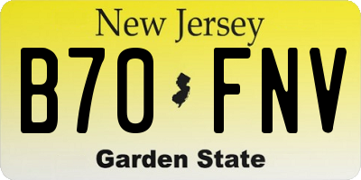 NJ license plate B70FNV