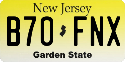 NJ license plate B70FNX