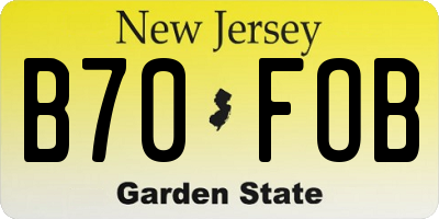 NJ license plate B70FOB
